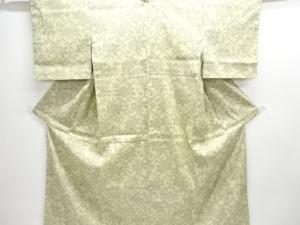亀甲に花唐草模様織出し西陣お召着物